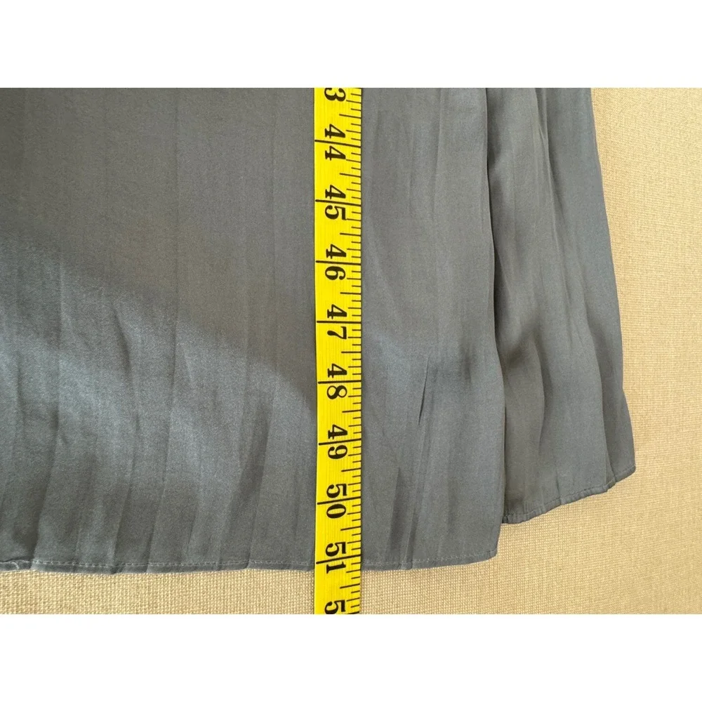 Joie‎ Satin Midi Dress Pleated Skirt Granite Blue Medium